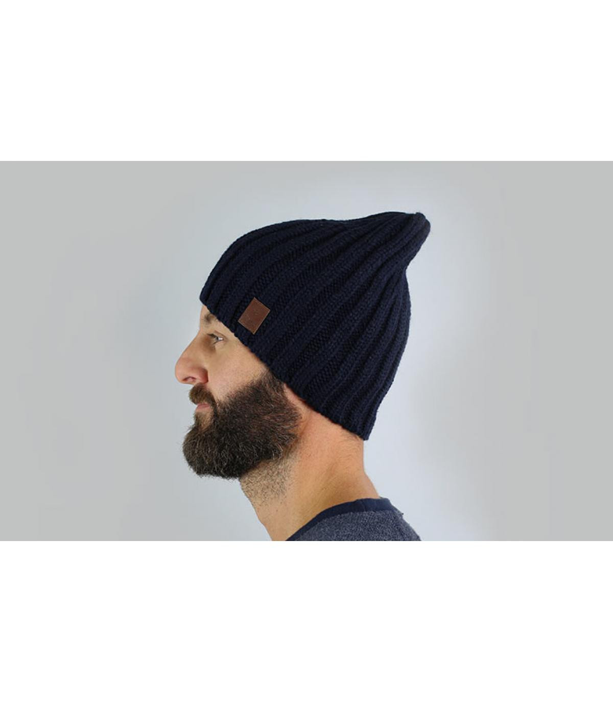 Navy oversized mannen beanie Milford beanie navy